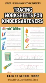 Tracing Worksheets for Kindergarteners