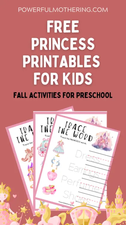 princess printables for kids (free) fall activities for kids
