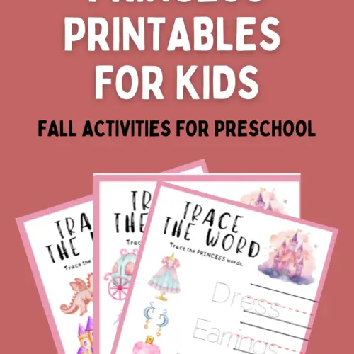 princess printables for kids (free) fall activities for kids