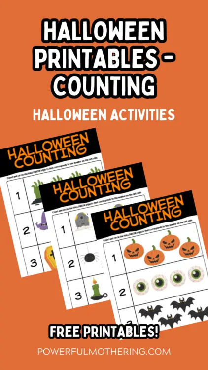Halloween printables - counting - free download