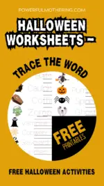 Halloween Worksheets – Trace the Word