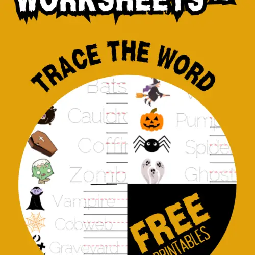 Halloween worksheets trace the word