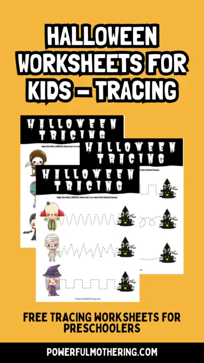 Halloween worksheets for kids - tracing
