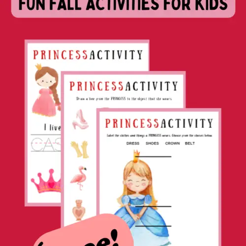 Free princess activity worksheets for kids