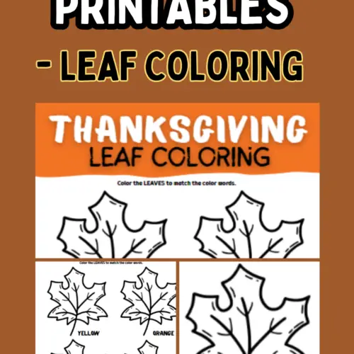 Thanksgiving printables for kids - leaf coloring