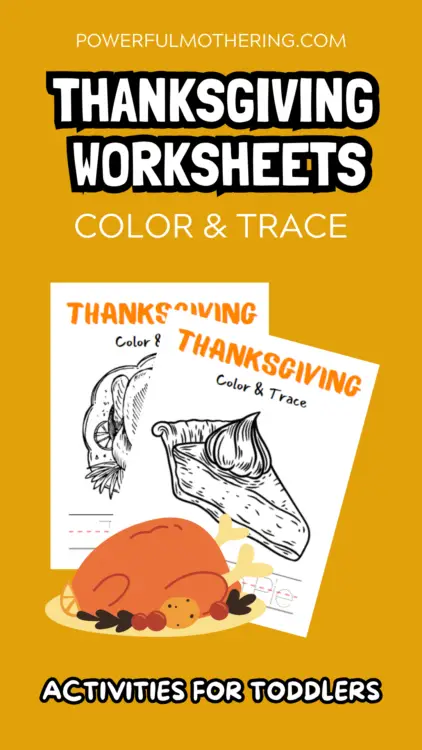 Thanksgiving worksheets for kids - color and trace