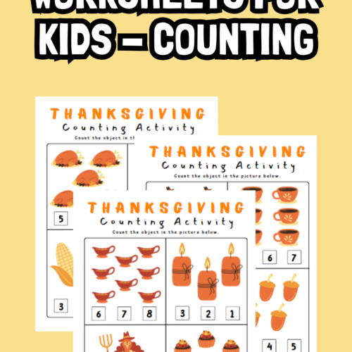 Thanksgiving worksheets for kids - counting