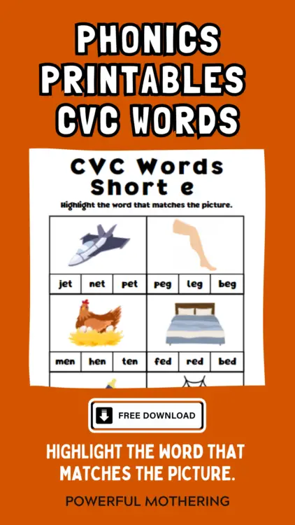 Phonics Printables - CVC Words 