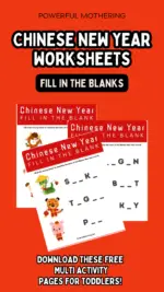 Chinese New Year Worksheets – Fill in the Blank