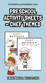 Preschool Activity Sheets – Chef Themed