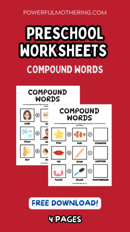 Compound Words Worksheets for Preschoolers