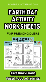 Earth Day Activity Worksheets for Preschoolers