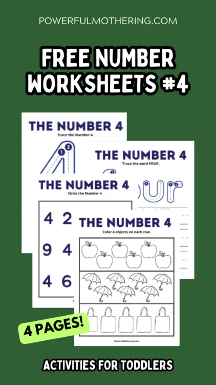 Number 4 Worksheets 
