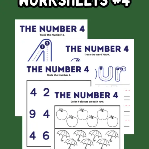 Number 4 Worksheets