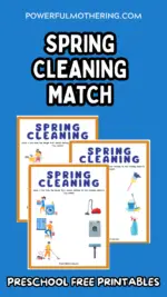 Preschool Free Printables – Spring Cleaning Match